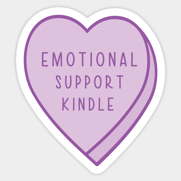 Emotional Support Kindle Candy Heart Tropes Book Purple Sticker by SouQ-Art